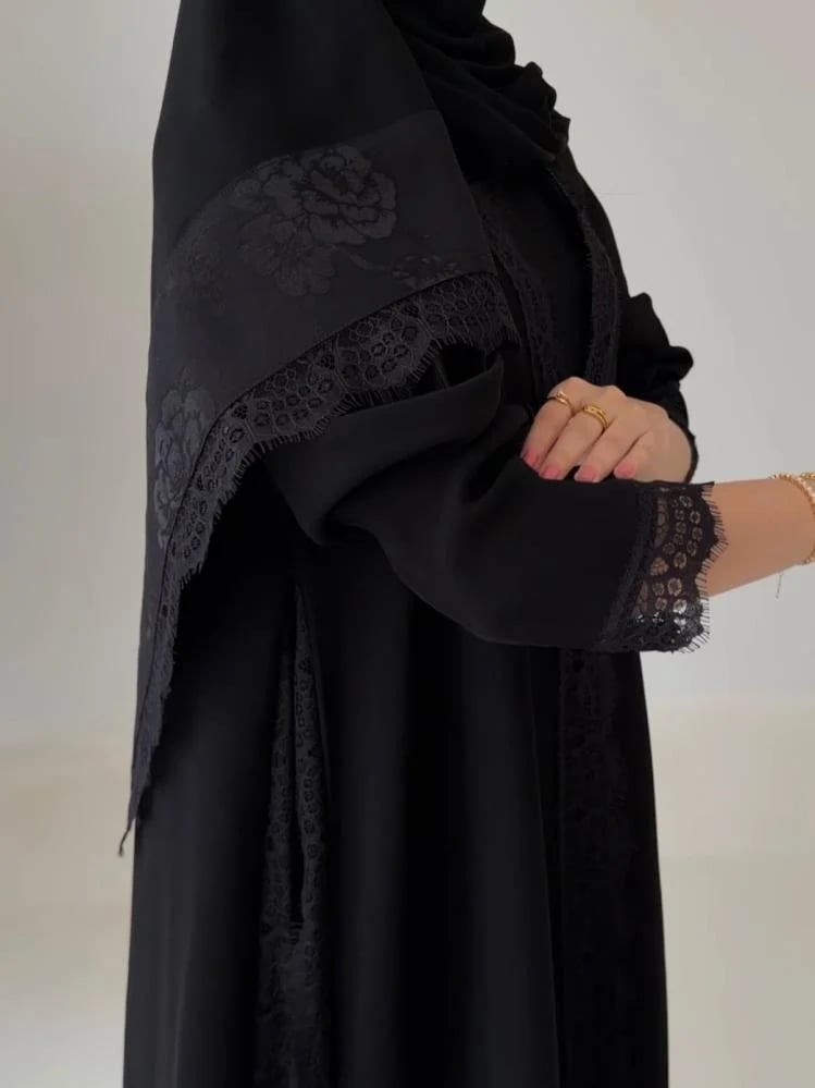 عباية كريب كوباء كوري فاحم تصميم جديدة - متجر أوريا لاين