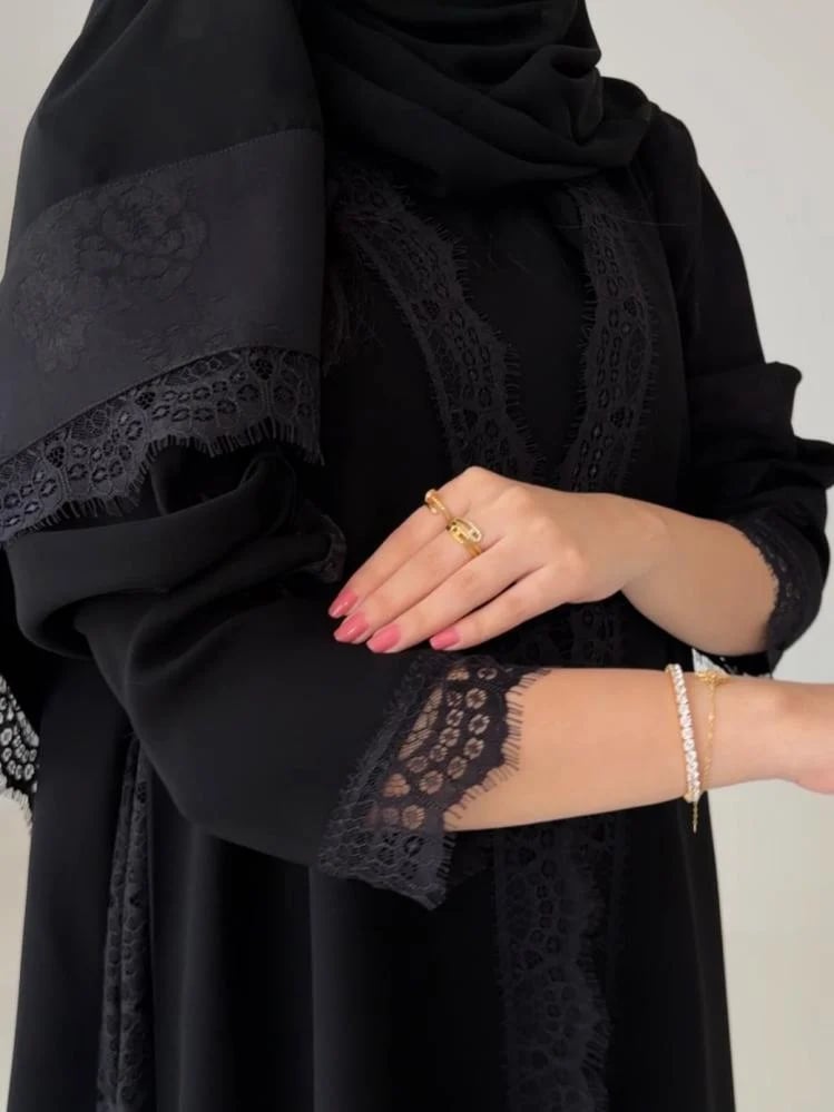 عباية كريب كوباء كوري فاحم تصميم جديدة - متجر أوريا لاين