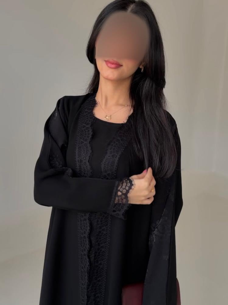 عباية كريب كوباء كوري فاحم تصميم جديدة - متجر أوريا لاين