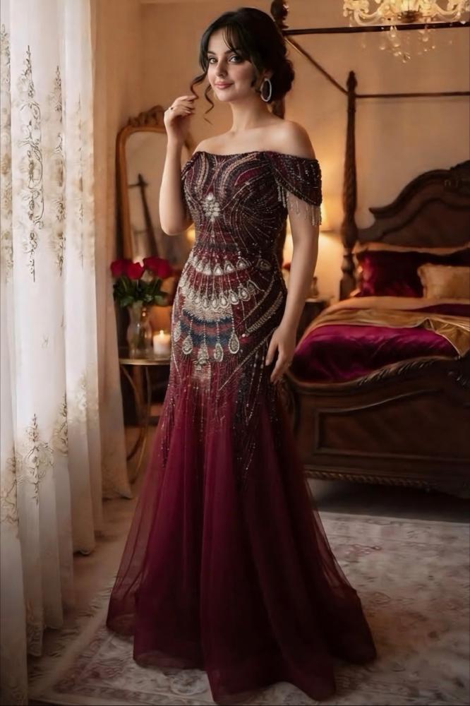 فستان سهره خرز +تل
