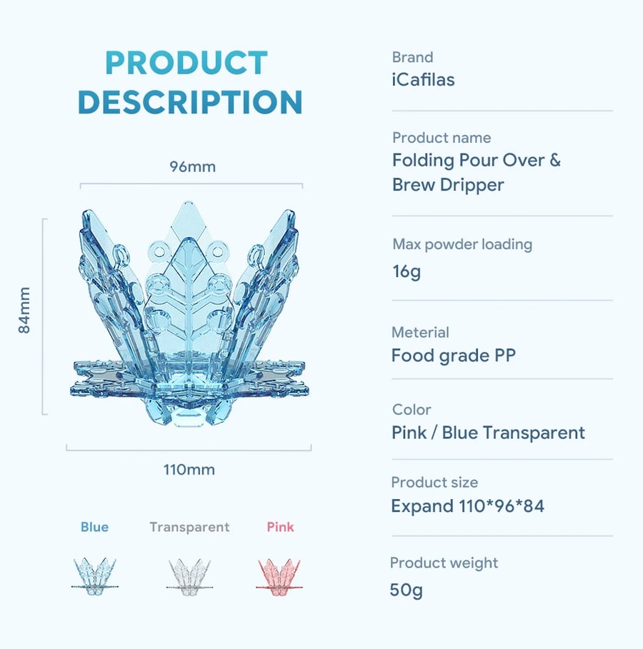 مقطر قهوة محمول قابل للطي MINI V60