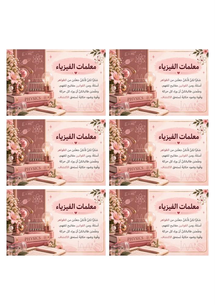 بطاقة المعلم-فيزياء