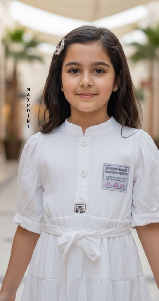 فستان بناتي ابيض