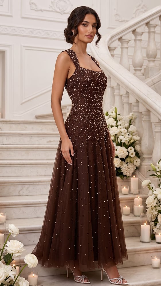 فستان "سديم الشوكولاتة" (Chocolate Nebula Gown)
