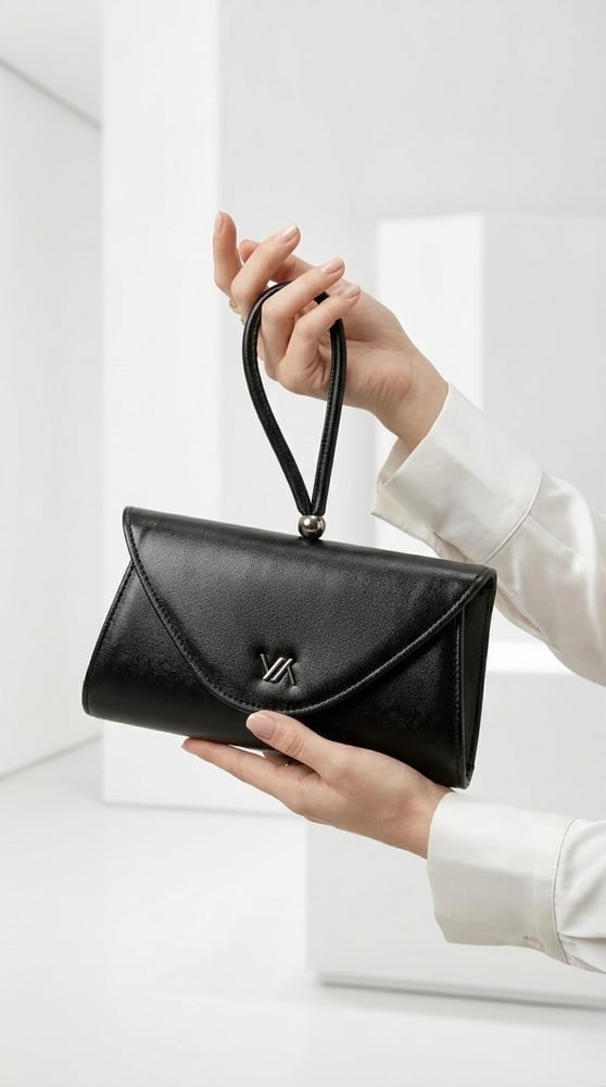"كلتش 'مودرن' الأسود" (Modern Minimalist Clutch)