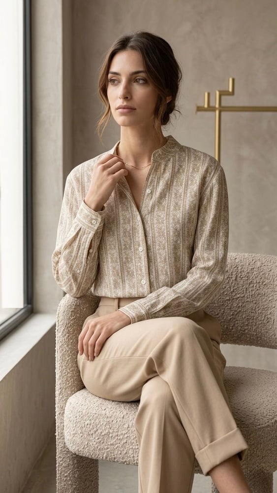 Florence Vintage Striped Blouse
