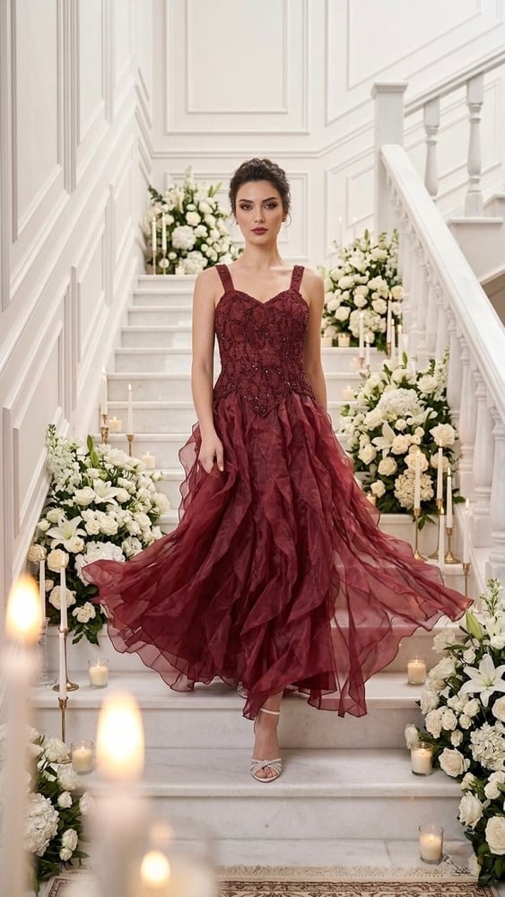 فستان "روبي كاسكيد" (Ruby Cascade Gown)