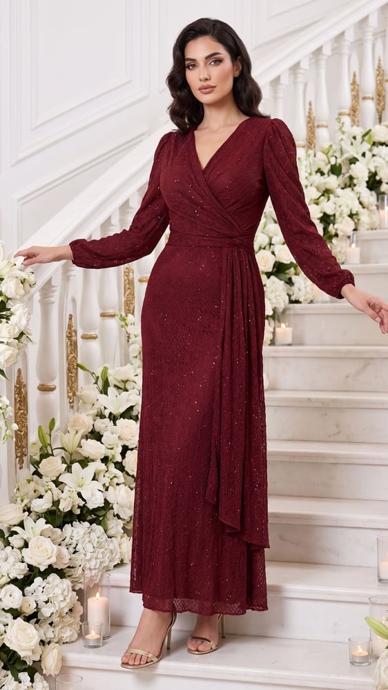 Dalia Glitter Lace Dress