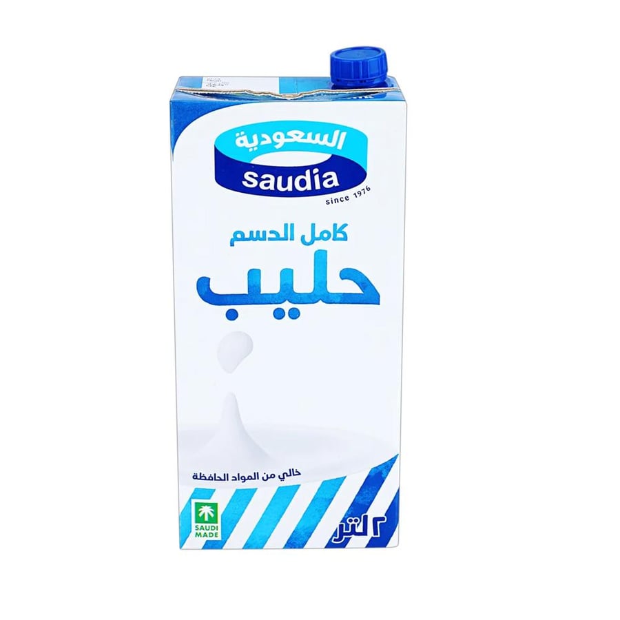 حليب السعودية كامل الدسم 2 لتر6281039100914
