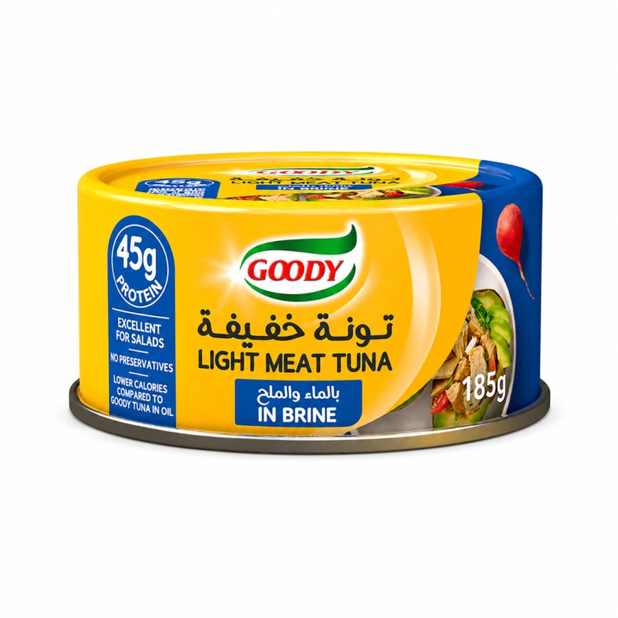 قودي تونة خفيف بالماء والملح 185 جرام6281014800440