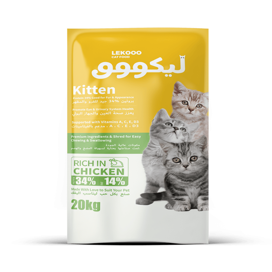 LEKOOO CAT FOOD Kitten RICE IN CHICKEN 2kg أكل قطط جاف6973033846201