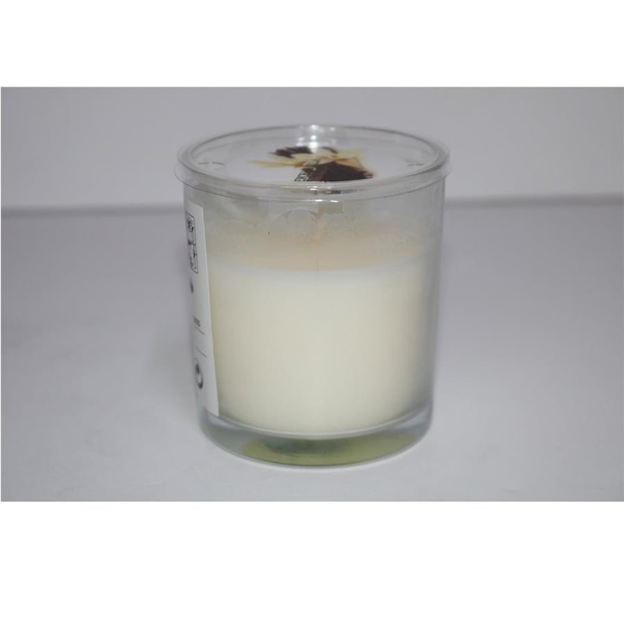 A scented candle with vanilla scent in a white glass cup model 6923759481019
