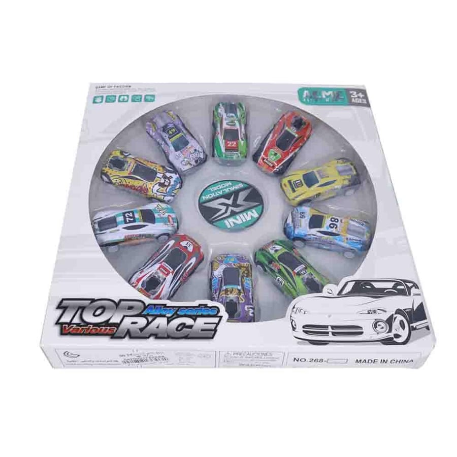 TOP RACE Various  ، 10 حزمة متنوعة من مجموعة سيارات بلاستيكية  صغيرة  هدايا حفلات الأطفال 5 سم  مجموعة ألعاب سيارات مصبوبة 6920411000489