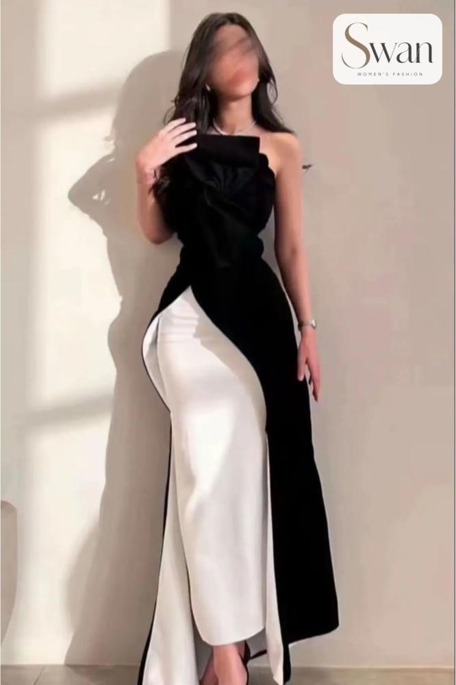 فستان اسود ناعم