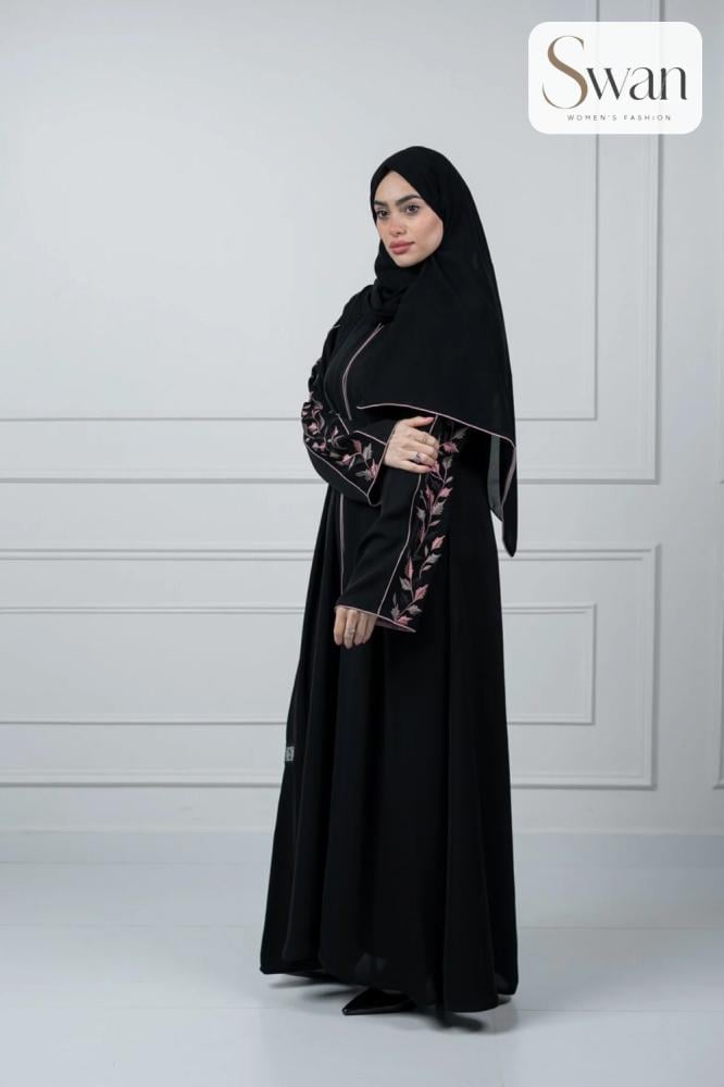 عباية نسائية من لافينيا, قماش انترنت ربع كلوش كم ورود