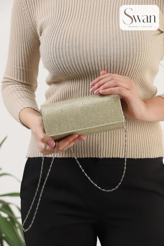 حقيبة كلاتش سهرة سوداء لامعة
