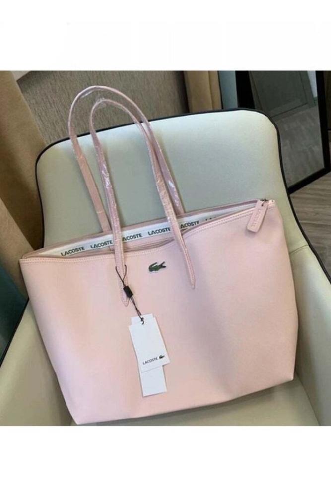 Lacoste حقيبة يد نسائية كبيرة الحجم متعددة الاستخدامات من L12.12 Concept بسعة كبيرة وسحاب، حقيبة كتف وحقيبة كاميرا