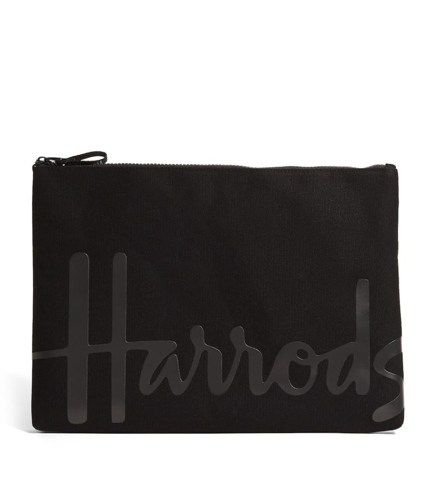 Large black cotton pouch