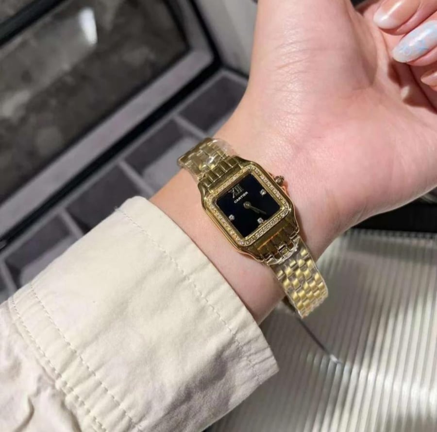 Cartier Panther gold watch with stones (Mini)
