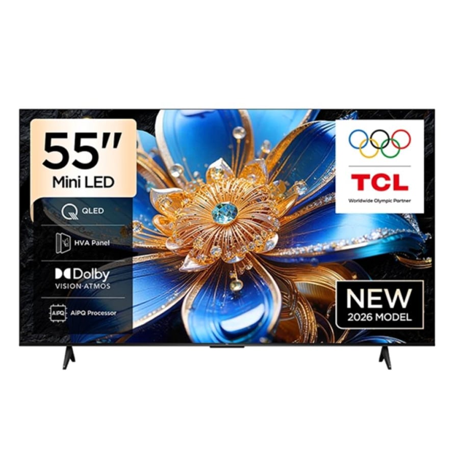 شاشة TCL QLED سمارت 55 بوصة 4K UHD – Google TV – Dolby Vision & Atmos – AiPQ – موديل 55T6D