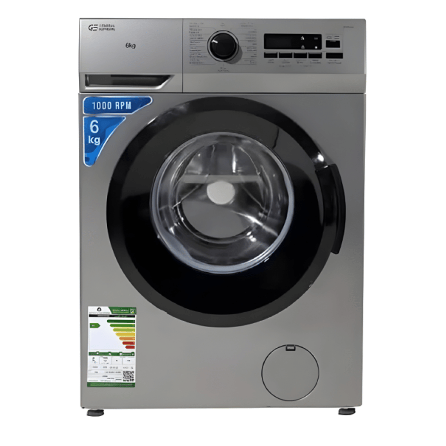 Super General front-loading washing machine 6 kg stainless steel model KSGW6500NLED