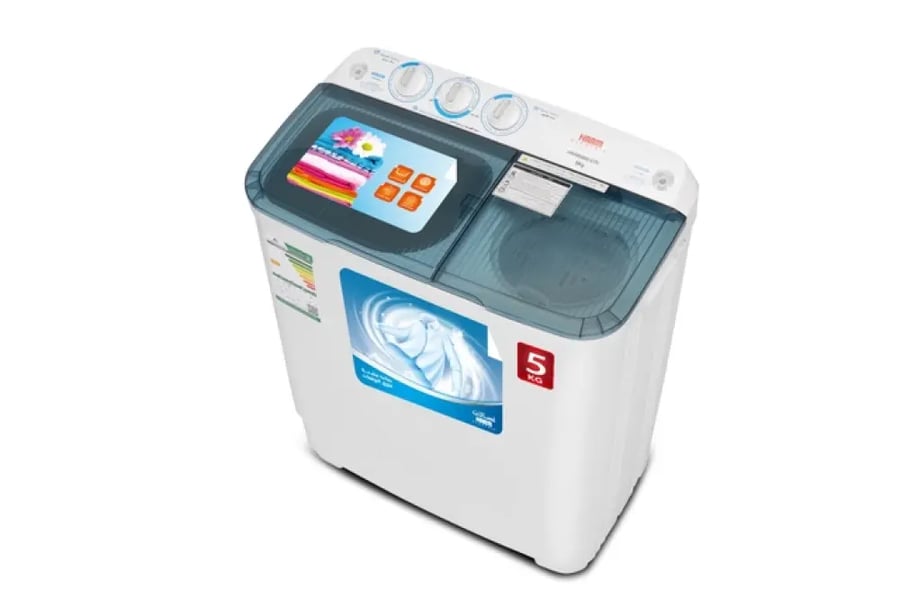 غسالة هام حوضين 5 كيلو أبيض HWM5000-25N