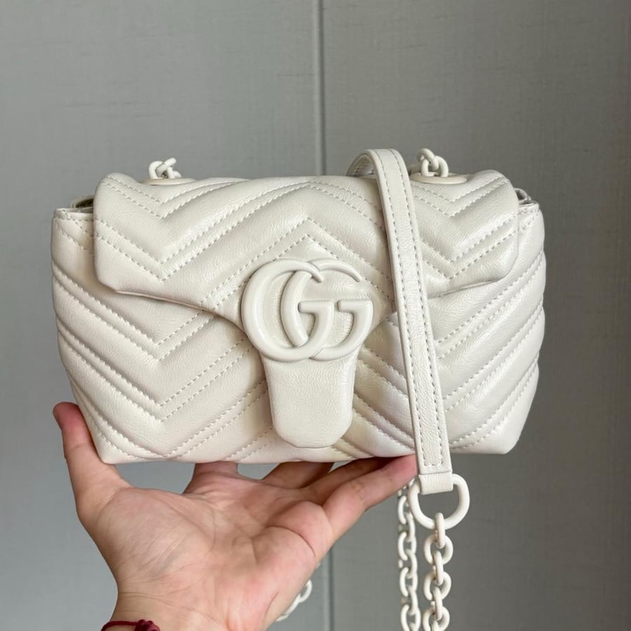 حقيبة كتف GG Marmont صغيرة - Gucci ابيض