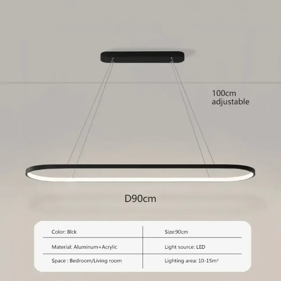 قلادة LED حديثة خطية 70/90 سم