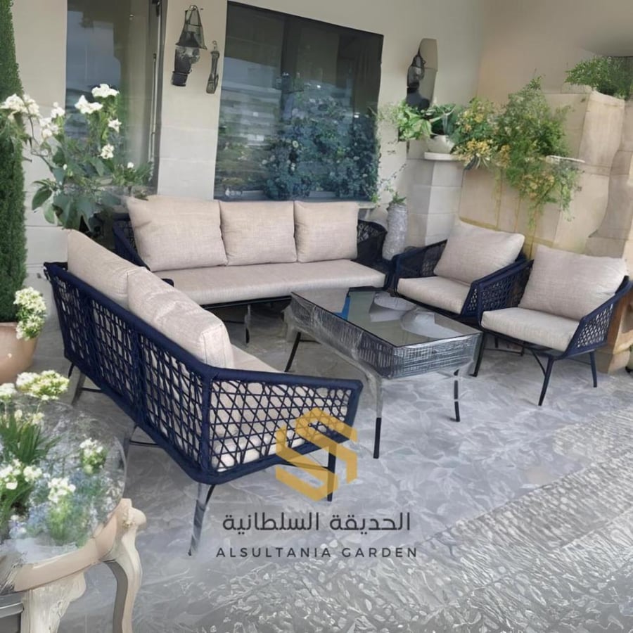 طقم ٧ مقاعد حديد مع حبال 0384