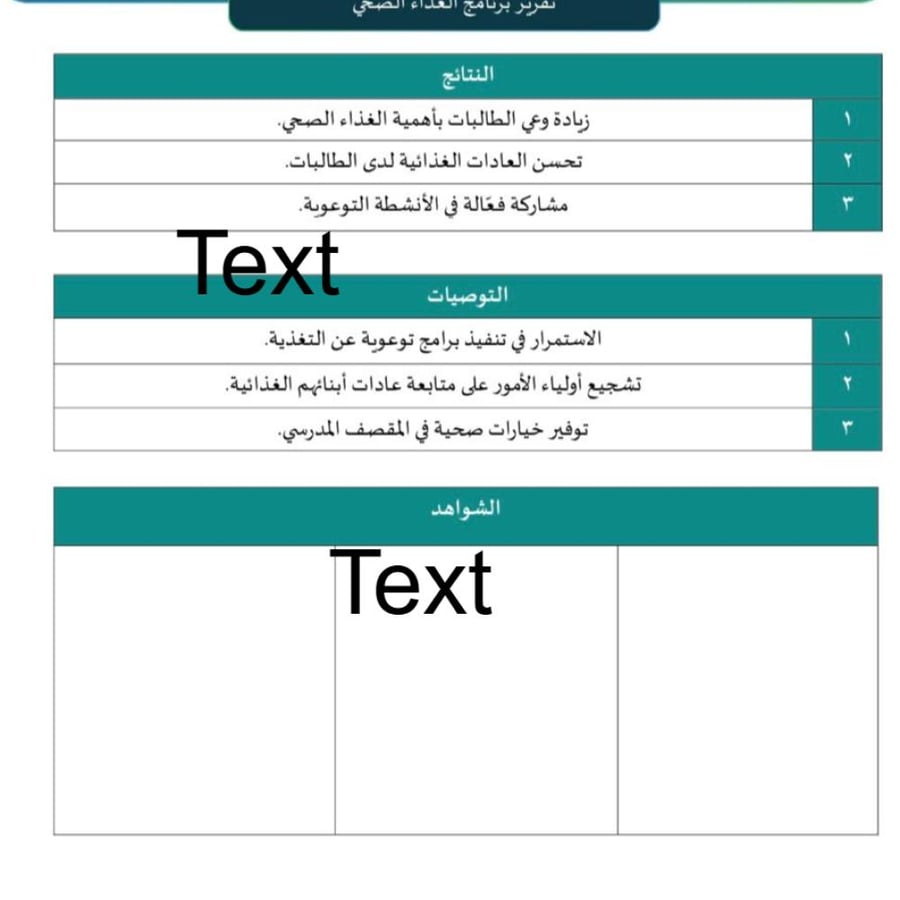 تقرير برنامج الغذاء الصحي