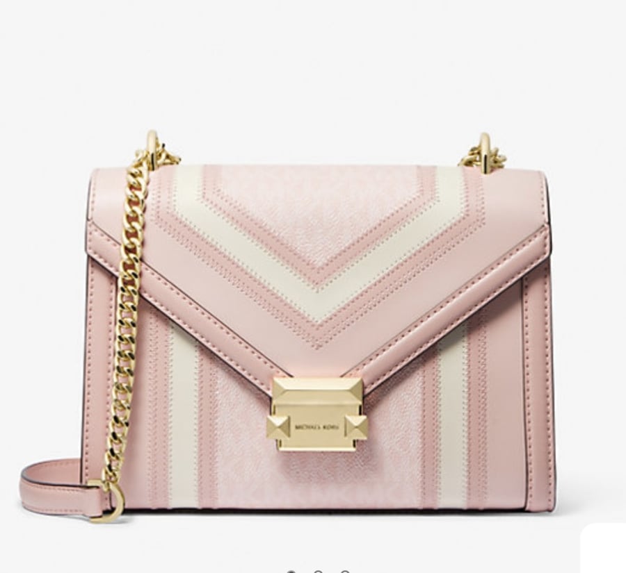 Michael Kors -Whitney Medium Color-Block and Signature Logo Shoulder Bag