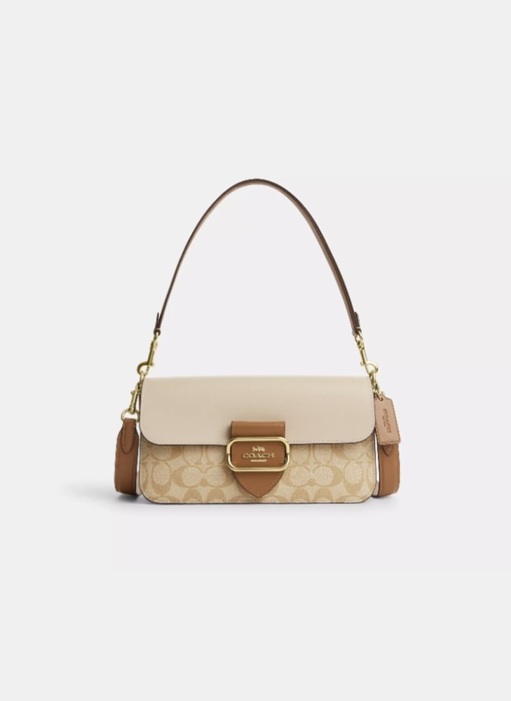 Coach Morgan Shoulder Bag In Blocked Signature Canvas