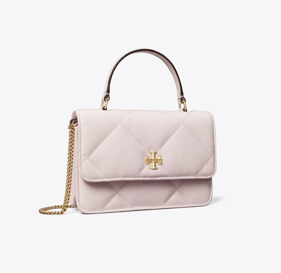 MINI KIRA DIAMOND QUILT TOP-HANDLE CHAIN WALLET- Tory burch