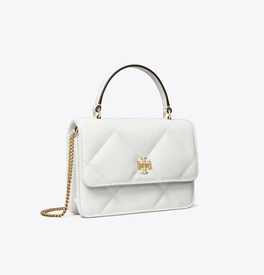 MINI KIRA DIAMOND QUILT TOP-HANDLE CHAIN WALLET- Tory burch