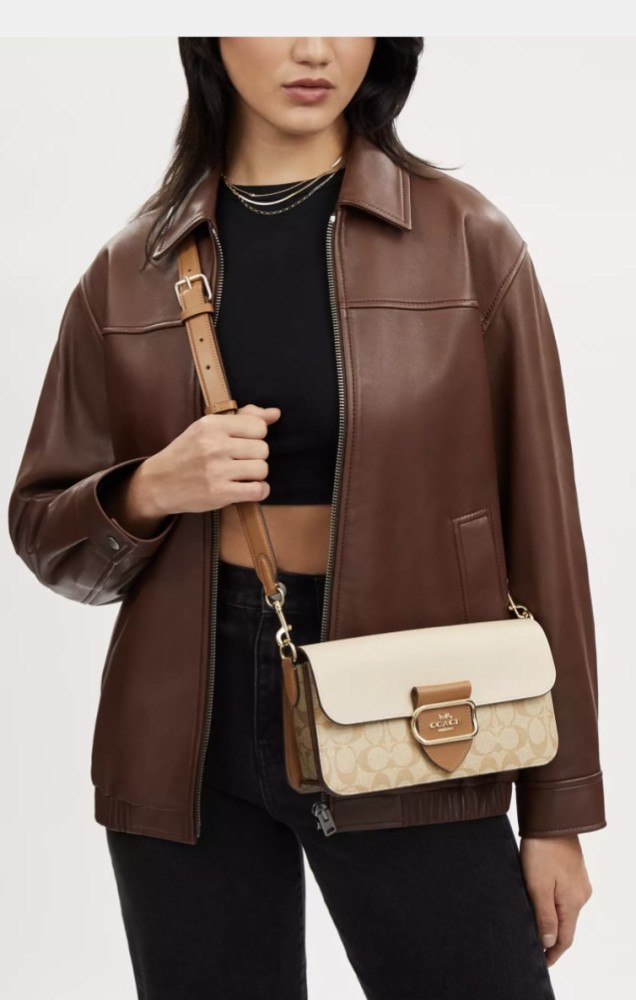 Coach Morgan Shoulder Bag In Blocked Signature Canvas