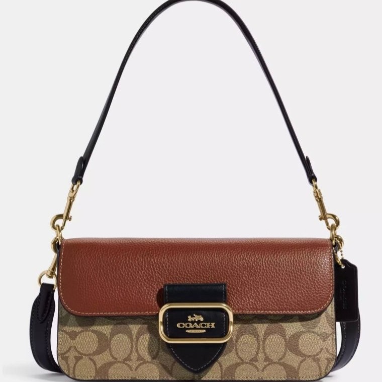 Morgan Shoulder Bag In Colorblock Signature Canvas -Coach