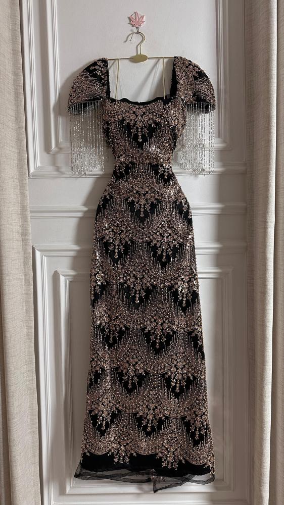 Luxurious embroidered evening dress