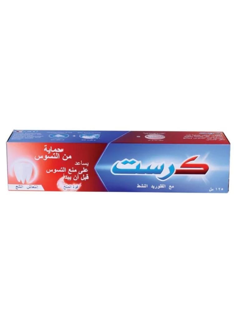 معجون أسنان اكتيف فلوريد بقوة الملح انتعاش الثلج من كرست - 125 مل