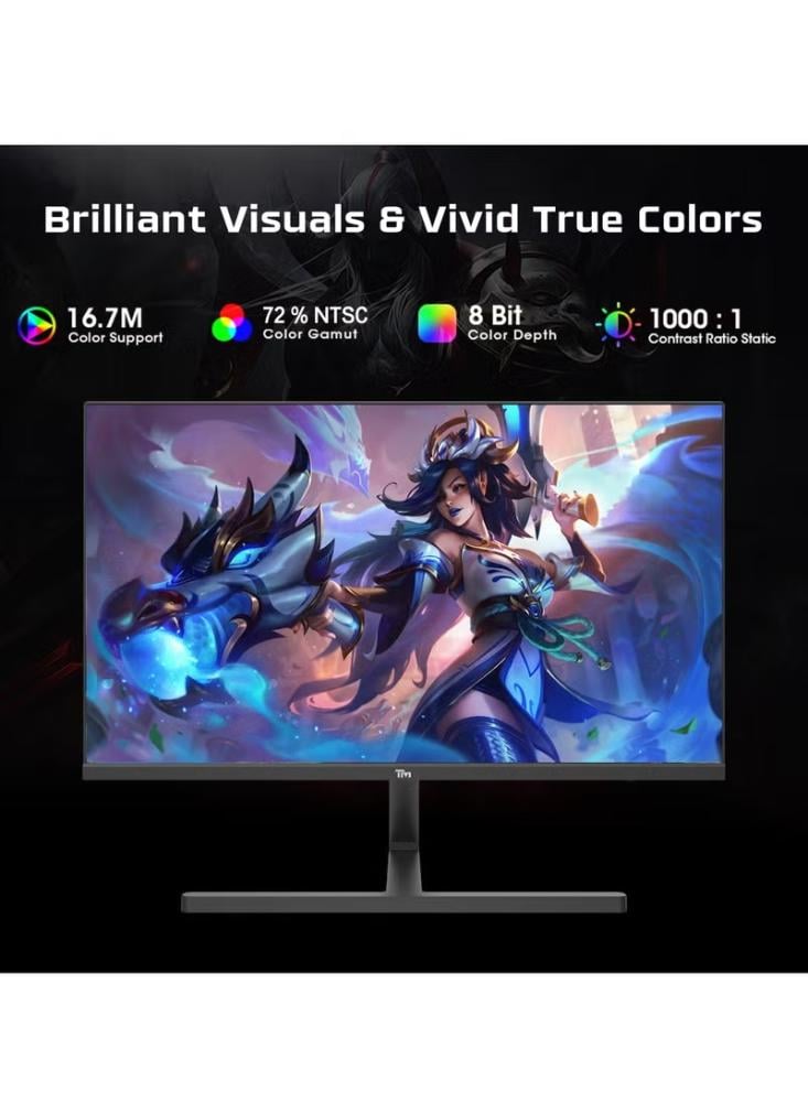 شاشة الألعاب TM24FHD180IPS Blaze Series مسطحة بحجم 23.8 بوصة، دقة 1920x1080p FHD، لوحة IPS، معدل تحديث 165/180 هرتز، زمن استجابة 0.5 مللي ثانية، HDMI 2.1، HDR مع مكبرات صوت مدمجة شاشة قيمنق