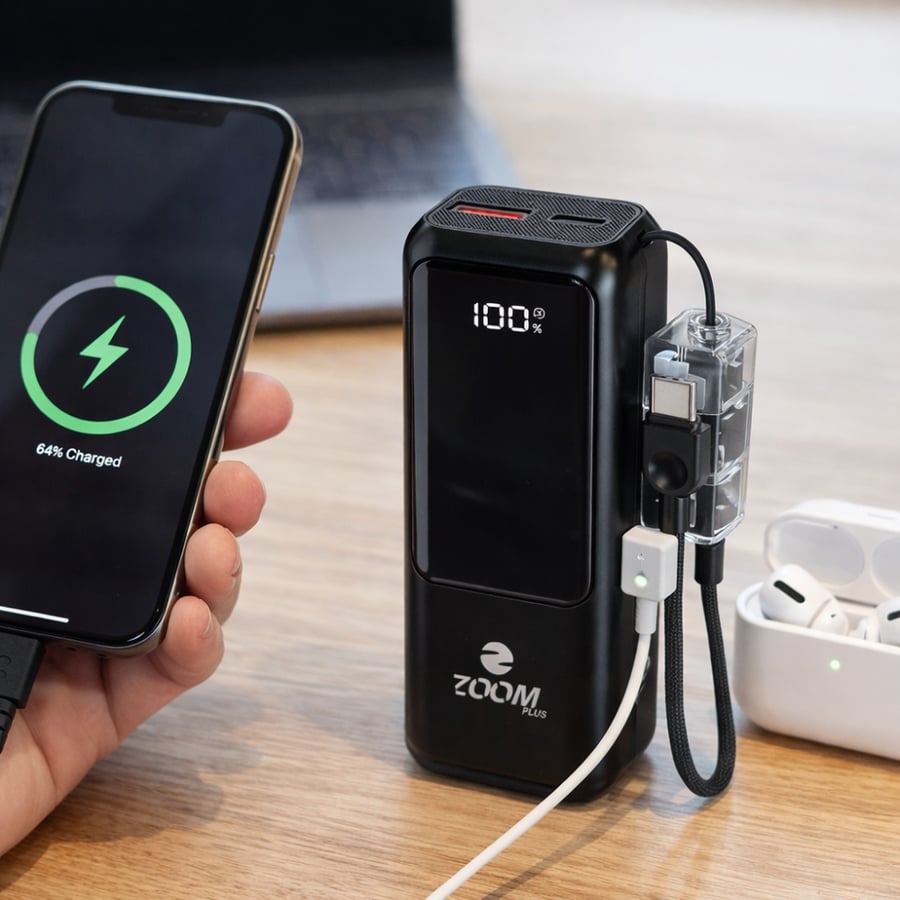 باور بانك Zoom Plus Falcon 10000mAh شحن سريع 22.5W بمنفذ Type-C PD
