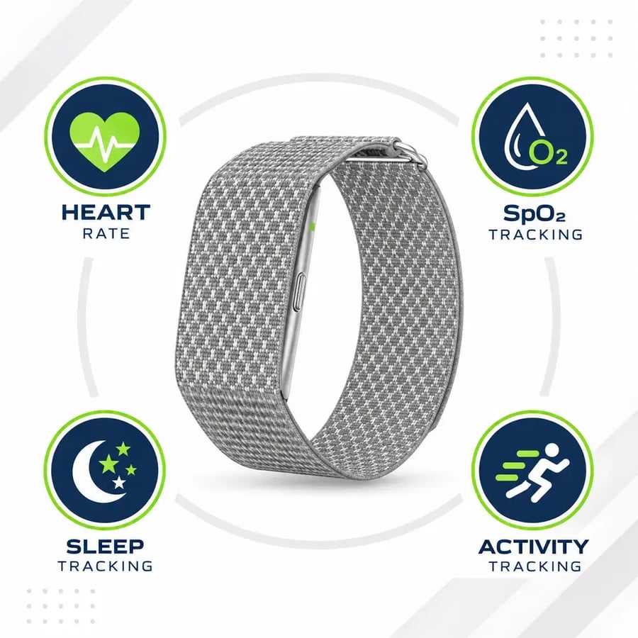 فون بلانت - سوار QWatch Pro ذكي لمراقبة نبض القلب والأكسجين والنوم