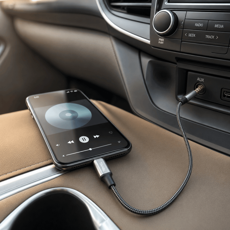 كيبل صوت TikNAL USB-C إلى AUX 3.5mm بطول 1 متر موديل TK-H098