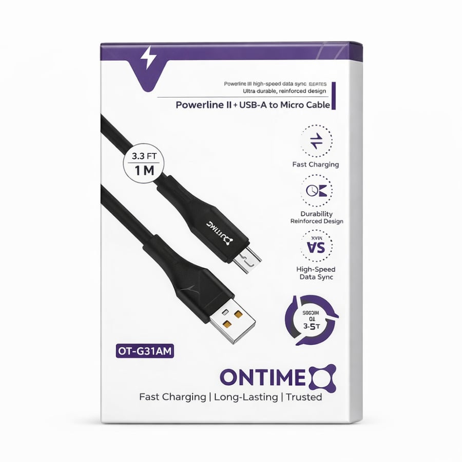 كيبل ONTIME USB-A إلى Micro USB بطول 1 متر