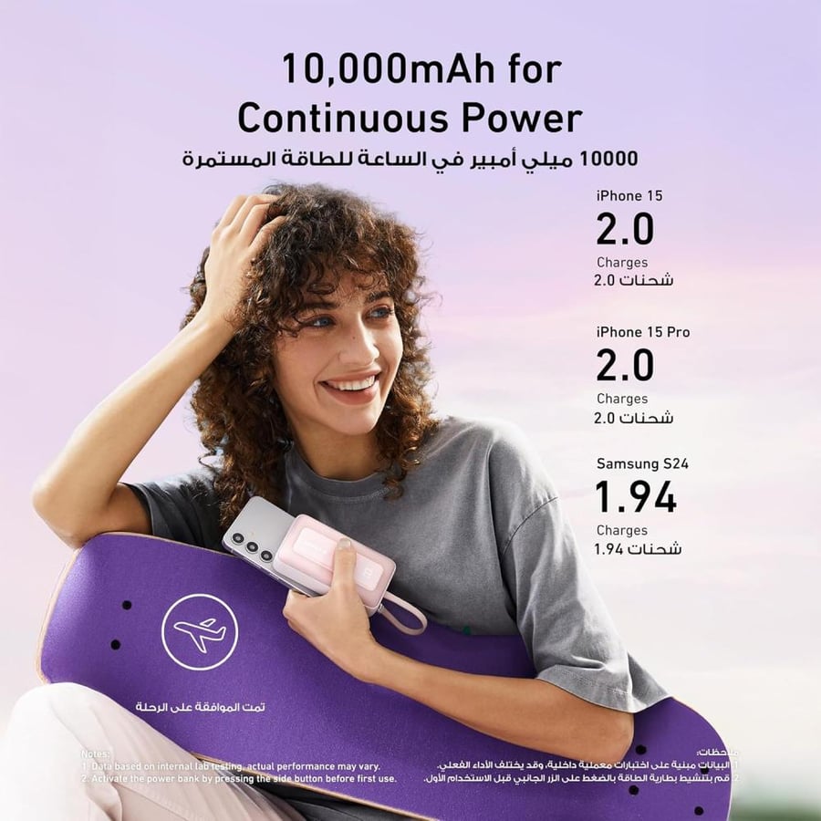 باور بانك Anker Zolo A1688 سعة 10000mAh بقوة 30W مع كيبل USB-C مدمج -