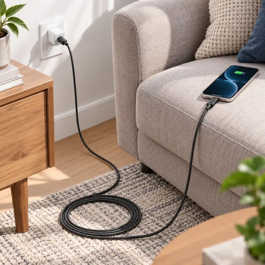 أنكر - كابل 322 USB C إلى Lightning مجدول بطول 3 أمتار مع اعتماد MFi