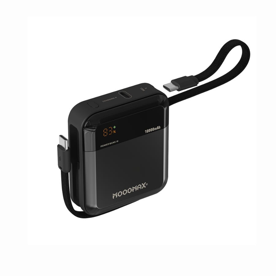 باور بنك MOOGMAX ميني 10000mAh شحن سريع 22.5 واط – منفذي Type-C – شاشة