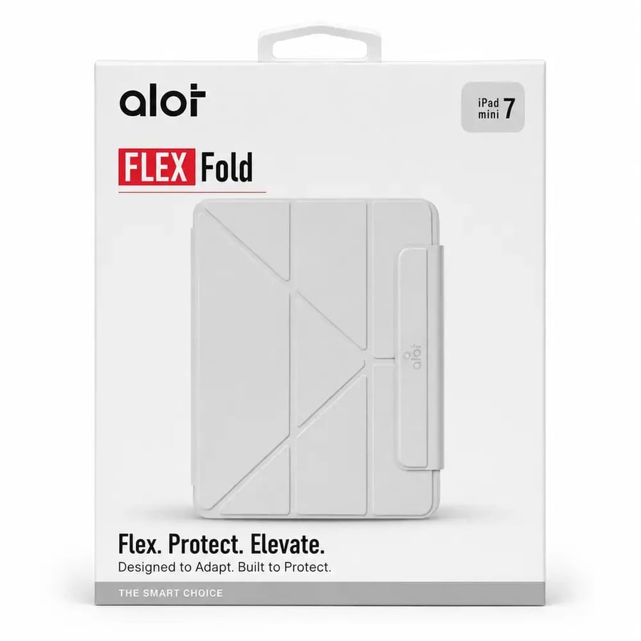 كفر ALOT Flex Fold للايباد ميني 7 مع حامل قلم ولون رمادي