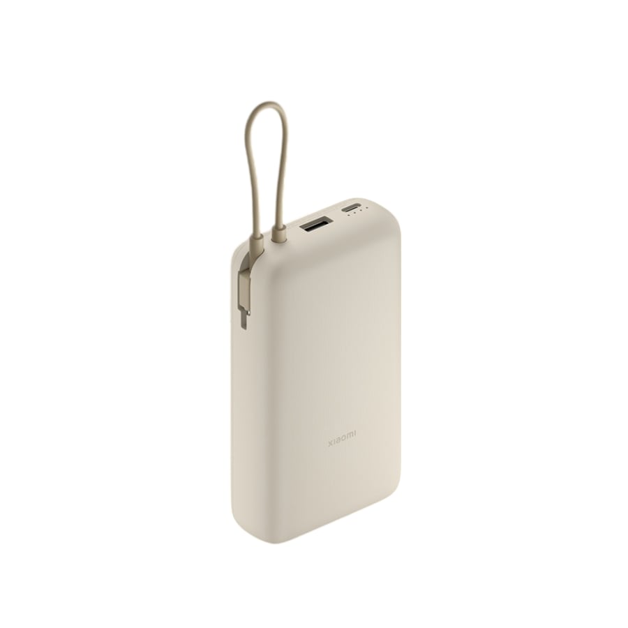 شاحن متنقل شاومي بمنفذ USB ومنفذ USB-C وسلك مدمج USB-C بسعة 20000 مللي