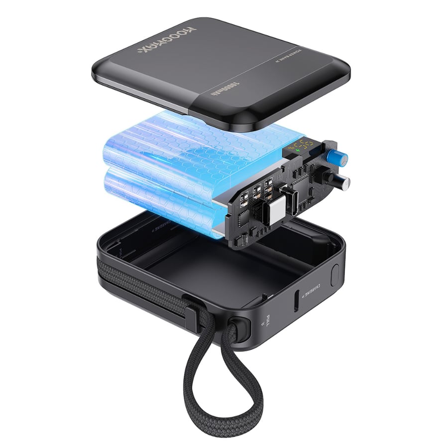باور بنك MOOGMAX ميني 10000mAh شحن سريع 22.5 واط – منفذي Type-C – شاشة