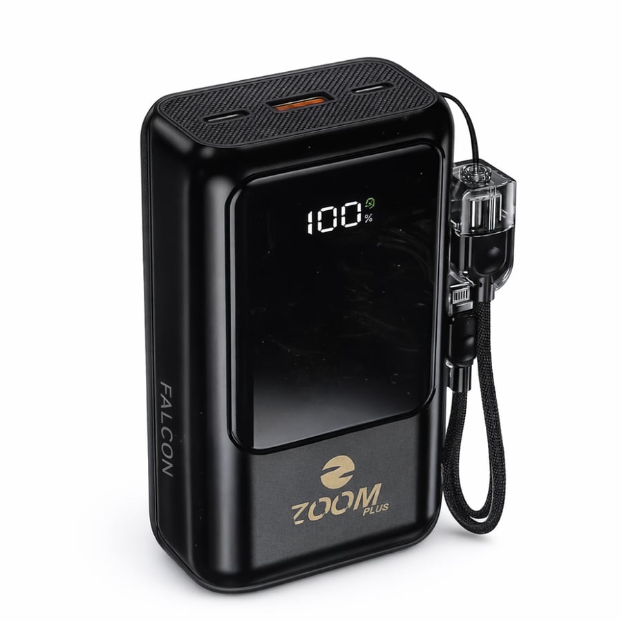 باور بانك Zoom Plus Falcon 20000mAh شحن سريع 22.5W PD بمنفذ Type-C